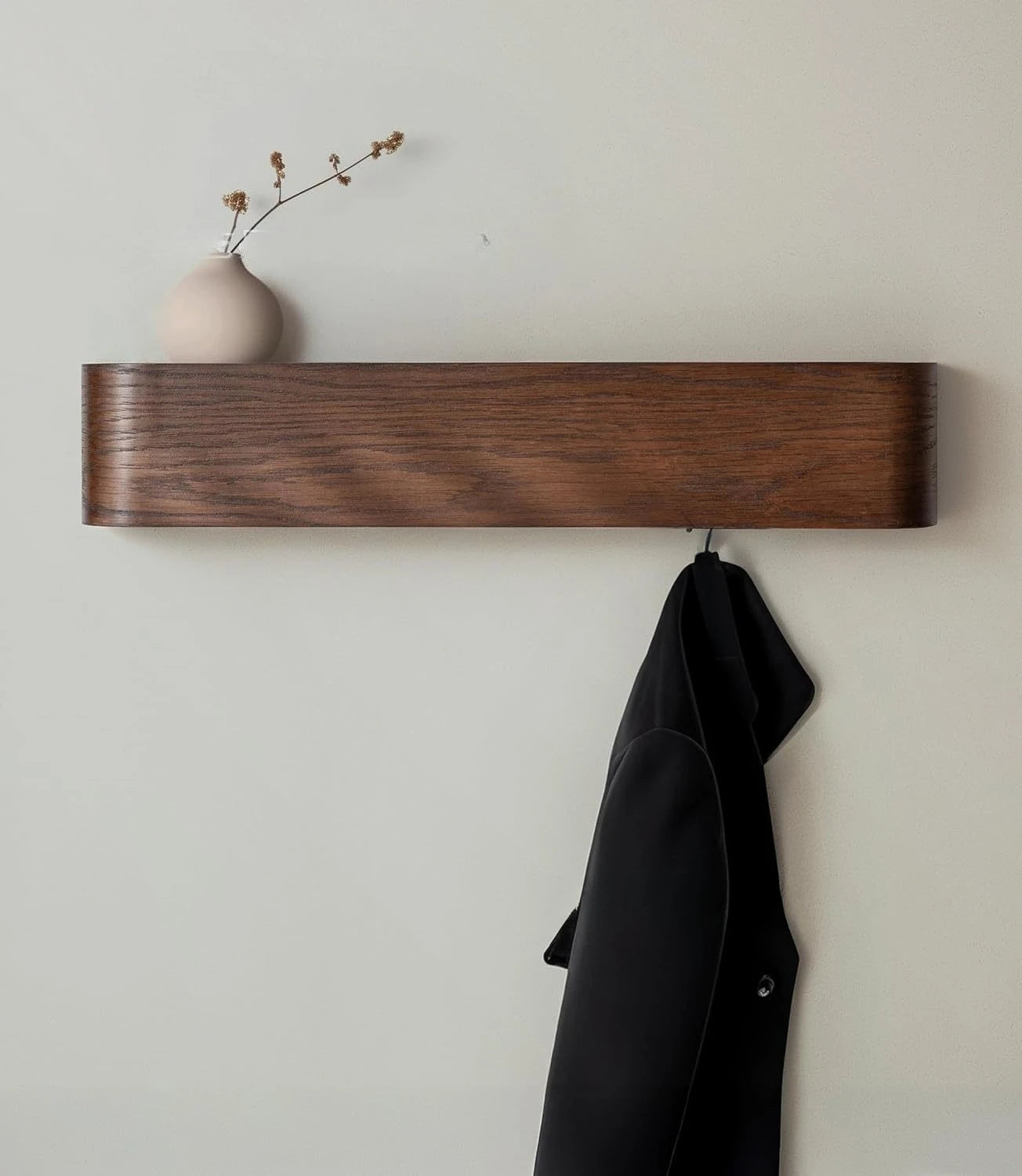 Walnut Wall Hanger, Entrance Clothes Hanger, Wall Coat Hook, Veneer Hanger, Wall Hanger Clothing Rack Stand Garment Rack