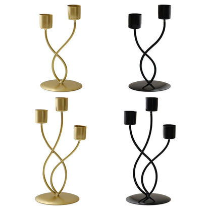 Metal Candle Holder Elegant Vintage Candlestick Holder Table Centerpiece for Mantel Living Room Anniversary Festival Banquet