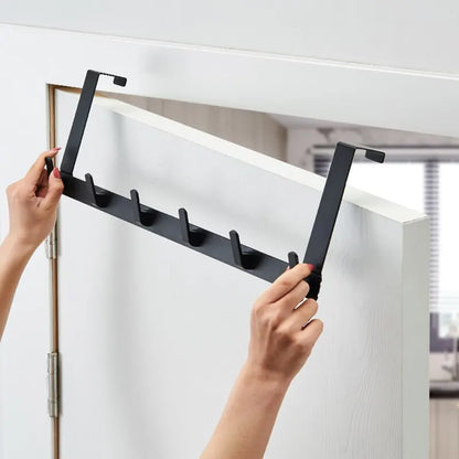 Over The Door 5 Hook Hanger Rack for Coat Hat Towel Bathroom Kitchen Organizer