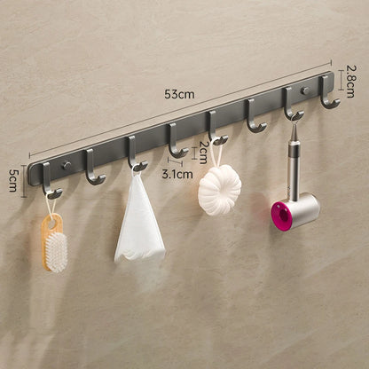 Coat Rack Wall Mount Hooks Space Aluminum Organizer Wall Mounted Entryway & Bathroom Hanger for Beach Towels,Coats,Purses,Bags