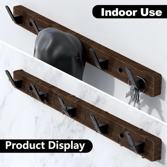 Coat Rack Wall Mount Wooden Wall Hooks Wall Hooks for Coats Entryway Bathroom Clothes Hooks for Hanging Heavy Duty Decorative