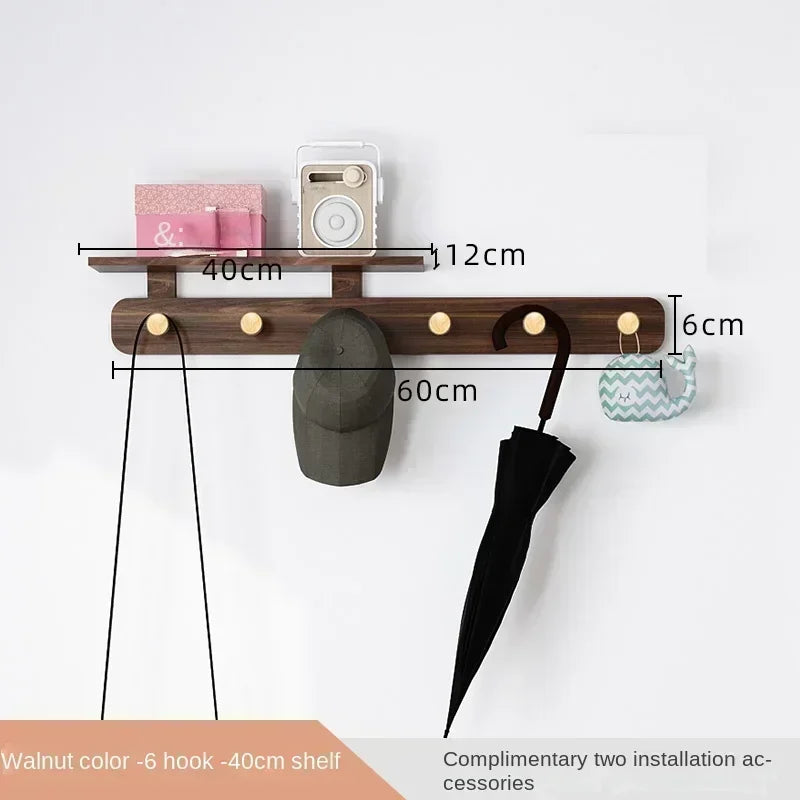 Multifunctional Coat Racks Wall Hook Wall Clothes Hanger Nordic Wooden Hook Door Back Room Entrance Hook Wall Shelving Coat Rack