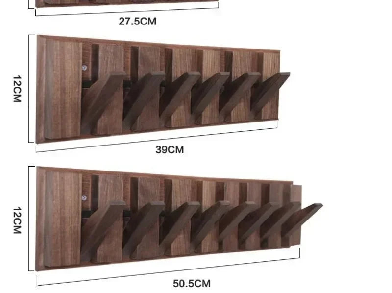 Coat Rack Hook Nordic Walnut Wall Clothes Racks Furniture for Home Dressing Rooms Piano Keys Coat Shelves Dress Hanger Room