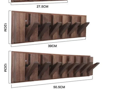 Coat Rack Hook Nordic Walnut Wall Clothes Racks Furniture for Home Dressing Rooms Piano Keys Coat Shelves Dress Hanger Room