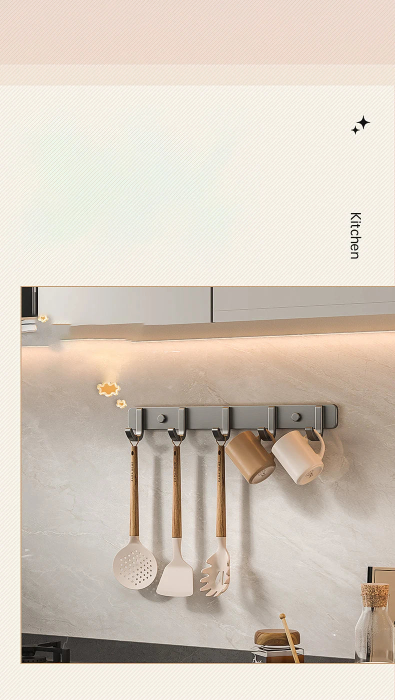 Coat Rack Wall Mount Hooks Space Aluminum Organizer Wall Mounted Entryway & Bathroom Hanger for Beach Towels,Coats,Purses,Bags