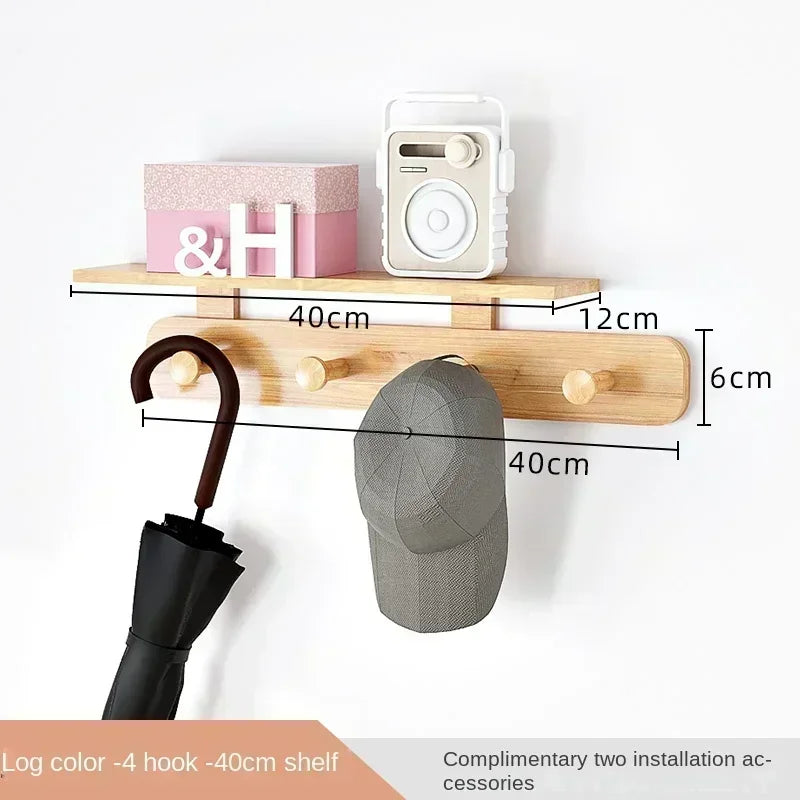 Multifunctional Coat Racks Wall Hook Wall Clothes Hanger Nordic Wooden Hook Door Back Room Entrance Hook Wall Shelving Coat Rack