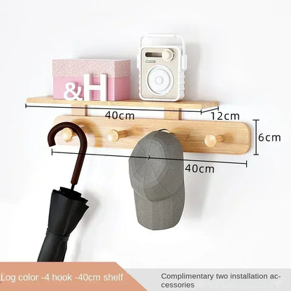 Multifunctional Coat Racks Wall Hook Wall Clothes Hanger Nordic Wooden Hook Door Back Room Entrance Hook Wall Shelving Coat Rack