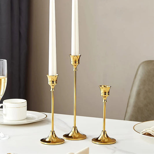 Metal Candlesticks Stand,Gold Candle Holder, Coffee Dining Table Centerpieces,Wedding Decoration,Christmas, Halloween Decoration