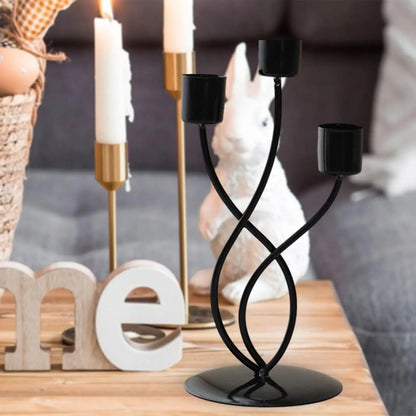 Metal Candle Holder Elegant Vintage Candlestick Holder Table Centerpiece for Mantel Living Room Anniversary Festival Banquet