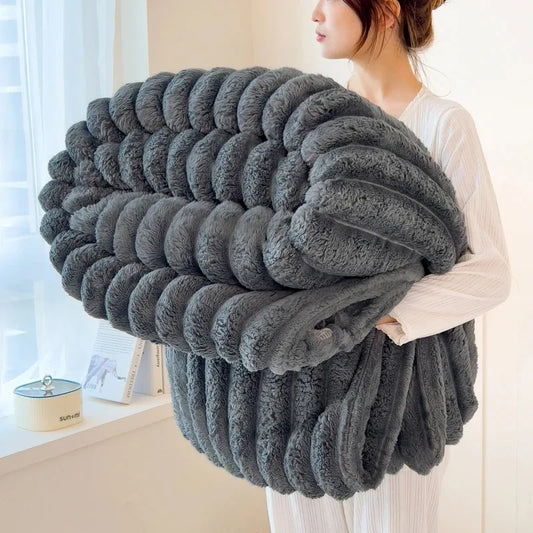 thickened striped blanket