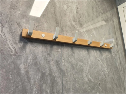 Walnut Coat Rack Solid Wood Hooks Key Bag Extended Storage Hanger for Entrance Door Hallway Wall Decor Furniture clothing rack