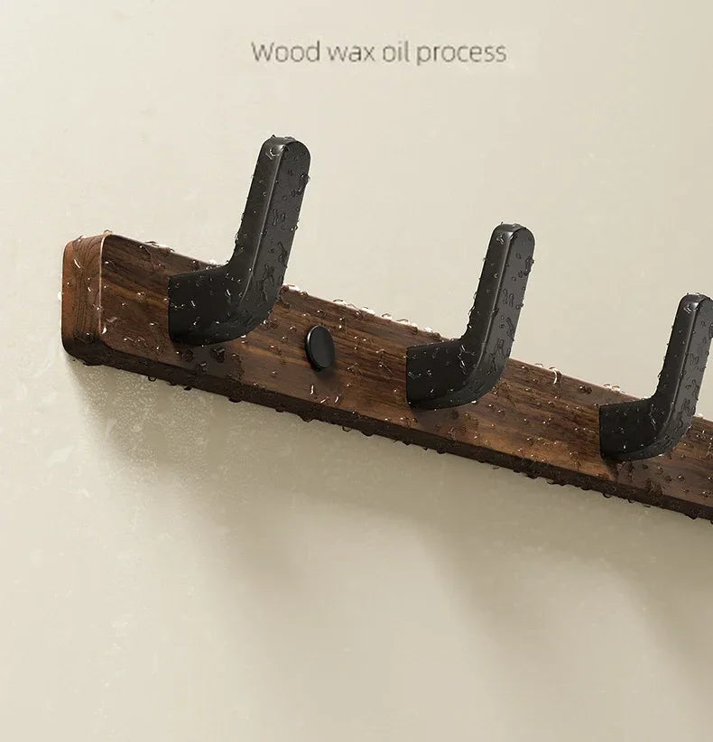 Walnut Coat Rack Solid Wood Hooks Key Bag Extended Storage Hanger for Entrance Door Hallway Wall Decor Furniture clothing rack