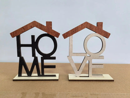 HOME, LOVE Wooden Decorations