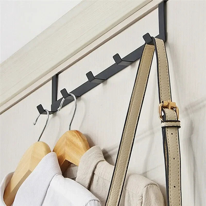Over The Door 5 Hook Hanger Rack for Coat Hat Towel Bathroom Kitchen Organizer
