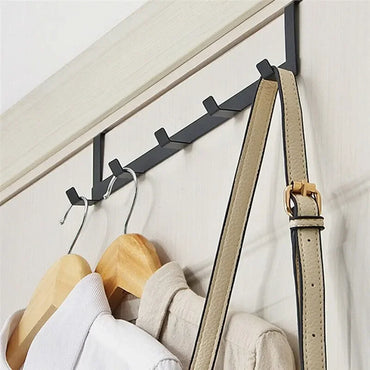 Over The Door 5 Hook Hanger Rack for Coat Hat Towel Bathroom Kitchen Organizer