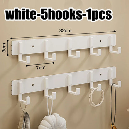 Household Wall Coat Rack Black Hooks For Hangging Clothes Towel Hanger Bathroom Robe Hook Heavy Duty Kitchen Accessories