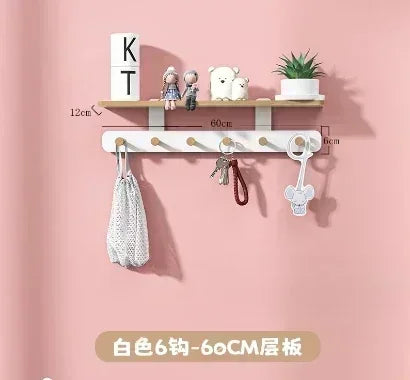 Multifunctional Coat Racks Wall Hook Wall Clothes Hanger Nordic Wooden Hook Door Back Room Entrance Hook Wall Shelving Coat Rack