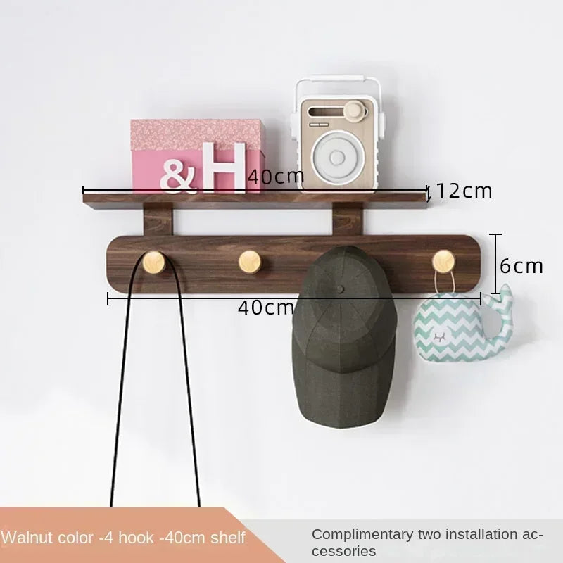 Multifunctional Coat Racks Wall Hook Wall Clothes Hanger Nordic Wooden Hook Door Back Room Entrance Hook Wall Shelving Coat Rack