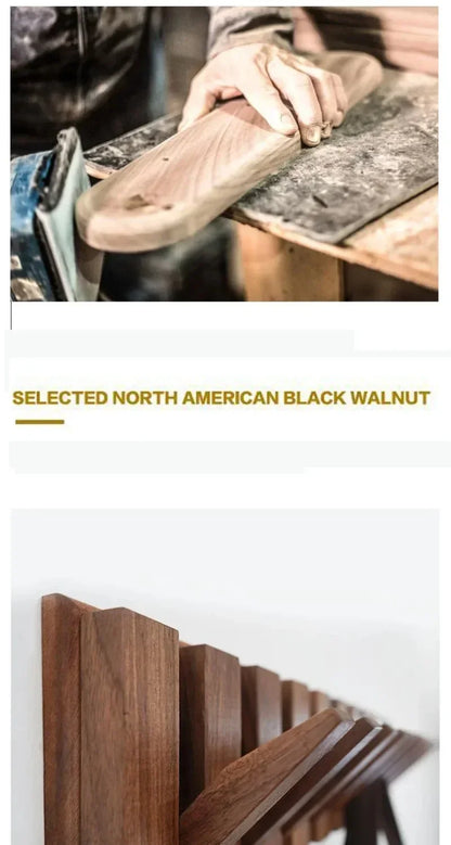Coat Rack Hook Nordic Walnut Wall Clothes Racks Furniture for Home Dressing Rooms Piano Keys Coat Shelves Dress Hanger Room