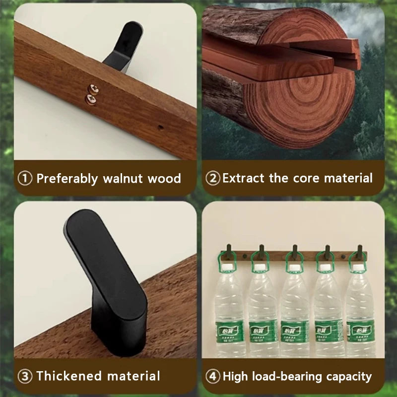 Coat Rack Wall Mount Wooden Wall Hooks Wall Hooks for Coats Entryway Bathroom Clothes Hooks for Hanging Heavy Duty Decorative