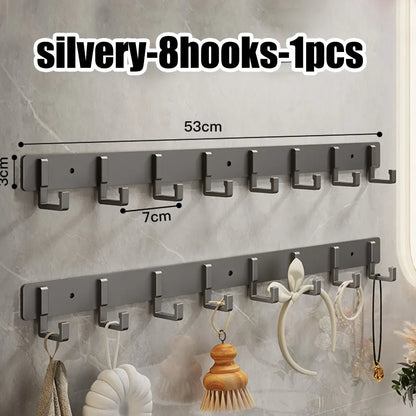 Household Wall Coat Rack Black Hooks For Hangging Clothes Towel Hanger Bathroom Robe Hook Heavy Duty Kitchen Accessories