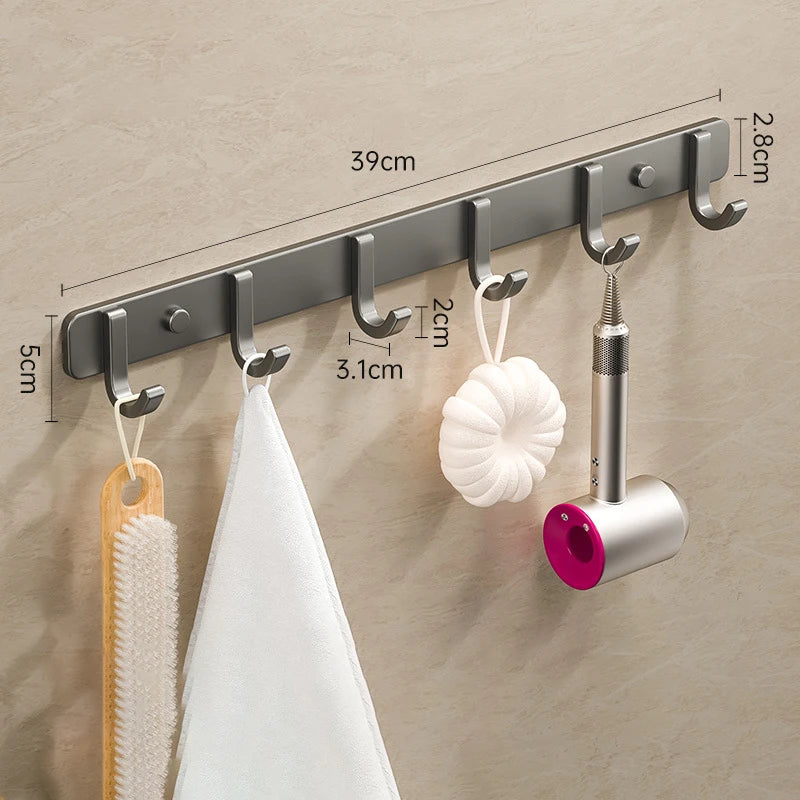 Coat Rack Wall Mount Hooks Space Aluminum Organizer Wall Mounted Entryway & Bathroom Hanger for Beach Towels,Coats,Purses,Bags