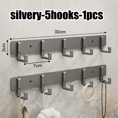 Household Wall Coat Rack Black Hooks For Hangging Clothes Towel Hanger Bathroom Robe Hook Heavy Duty Kitchen Accessories