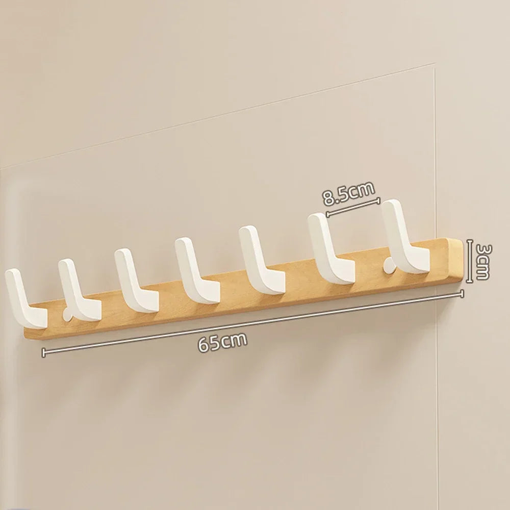 Walnut Coat Rack Solid Wood Hooks Key Bag Extended Storage Hanger for Entrance Door Hallway Wall Decor Furniture clothing rack