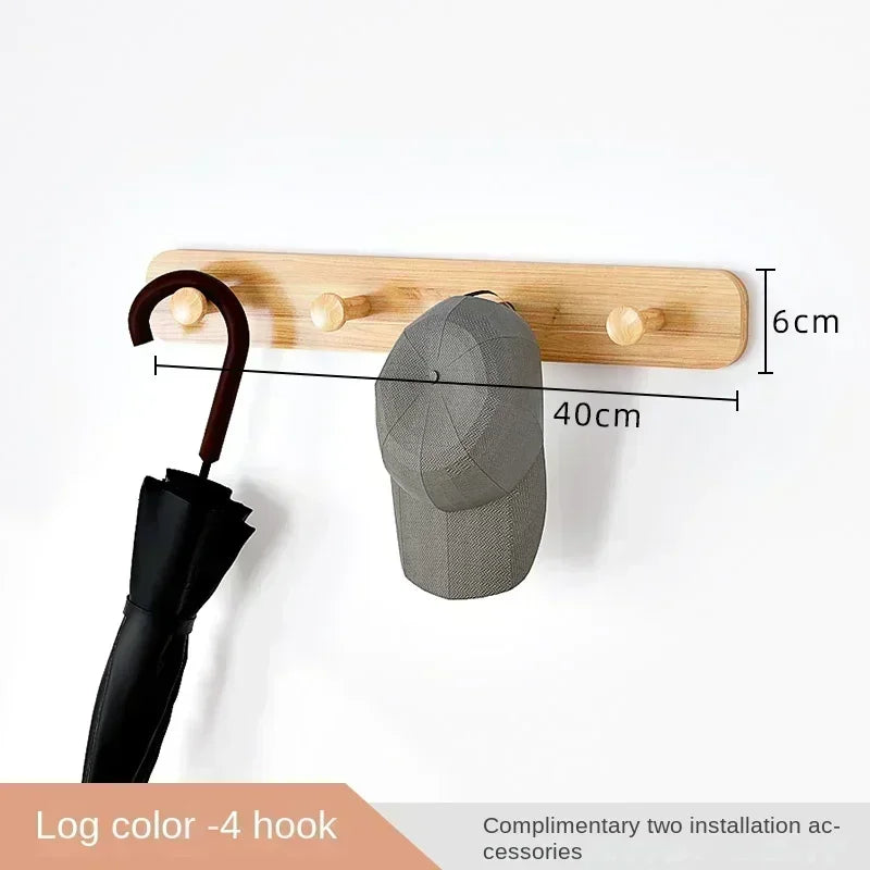 Multifunctional Coat Racks Wall Hook Wall Clothes Hanger Nordic Wooden Hook Door Back Room Entrance Hook Wall Shelving Coat Rack