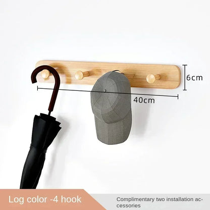Multifunctional Coat Racks Wall Hook Wall Clothes Hanger Nordic Wooden Hook Door Back Room Entrance Hook Wall Shelving Coat Rack