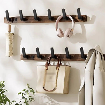 Coat Rack Wall Mount Wooden Wall Hooks Wall Hooks for Coats Entryway Bathroom Clothes Hooks for Hanging Heavy Duty Decorative
