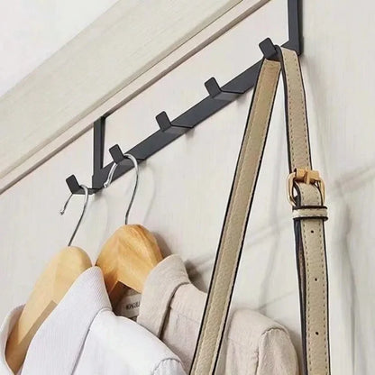 Over The Door 5 Hook Hanger Rack for Coat Hat Towel Bathroom Kitchen Organizer