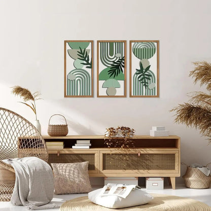 3pcs Bohemian Wooden Wall Art, Modern Home Decoration