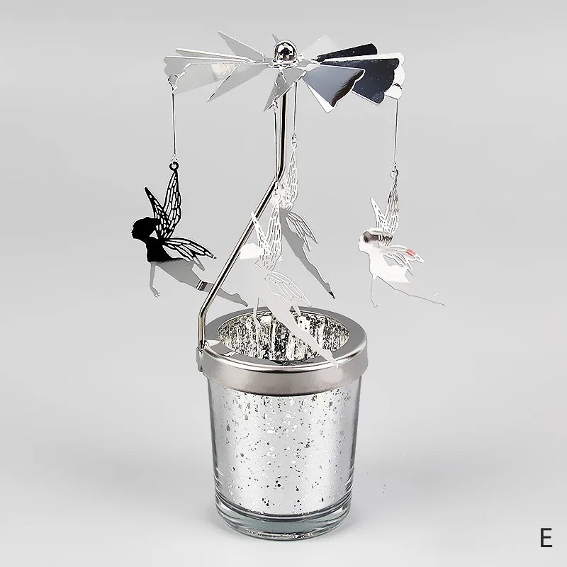 Hot Rotating Candle Stick Holder Candlestick Home Decoration Hallowmas Christmas Gift Party Room Decor Carousel Candle Stand