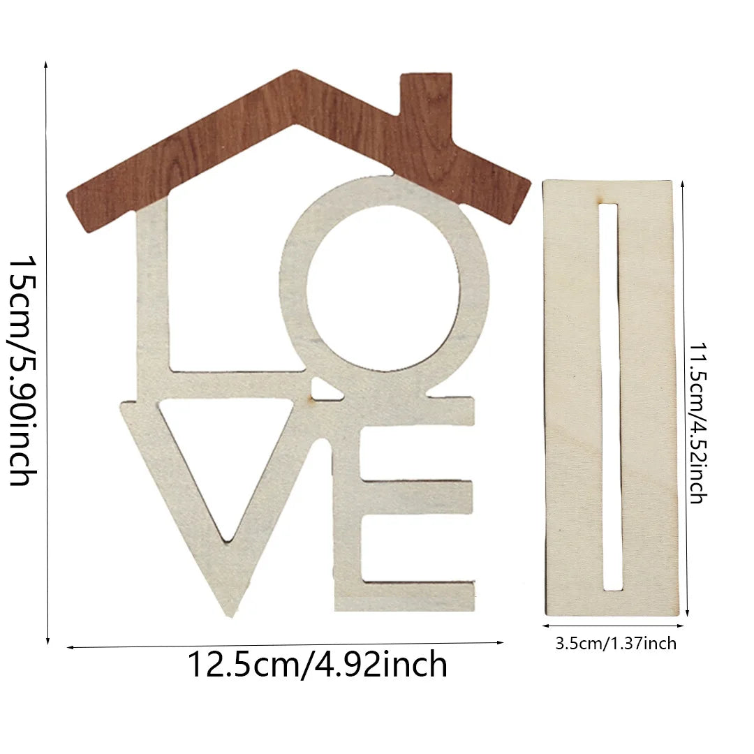 HOME, LOVE Wooden Decorations