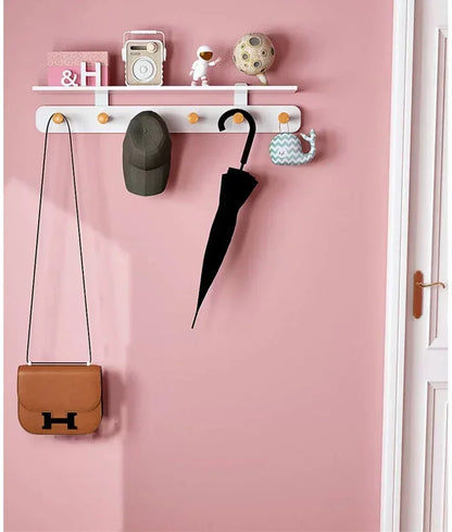 Multifunctional Coat Racks Wall Hook Wall Clothes Hanger Nordic Wooden Hook Door Back Room Entrance Hook Wall Shelving Coat Rack