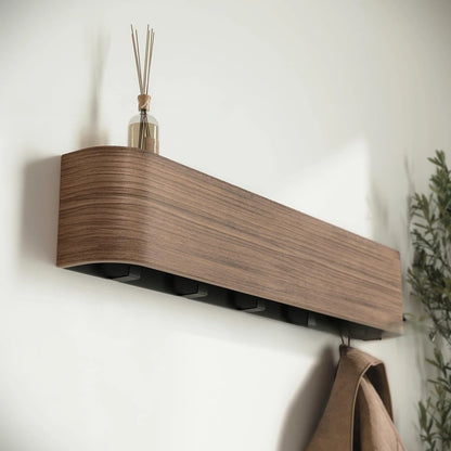 Walnut Wall Hanger, Entrance Clothes Hanger, Wall Coat Hook, Veneer Hanger, Wall Hanger Clothing Rack Stand Garment Rack