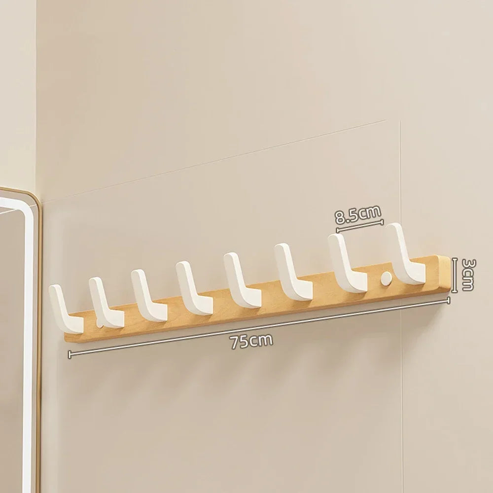 Walnut Coat Rack Solid Wood Hooks Key Bag Extended Storage Hanger for Entrance Door Hallway Wall Decor Furniture clothing rack