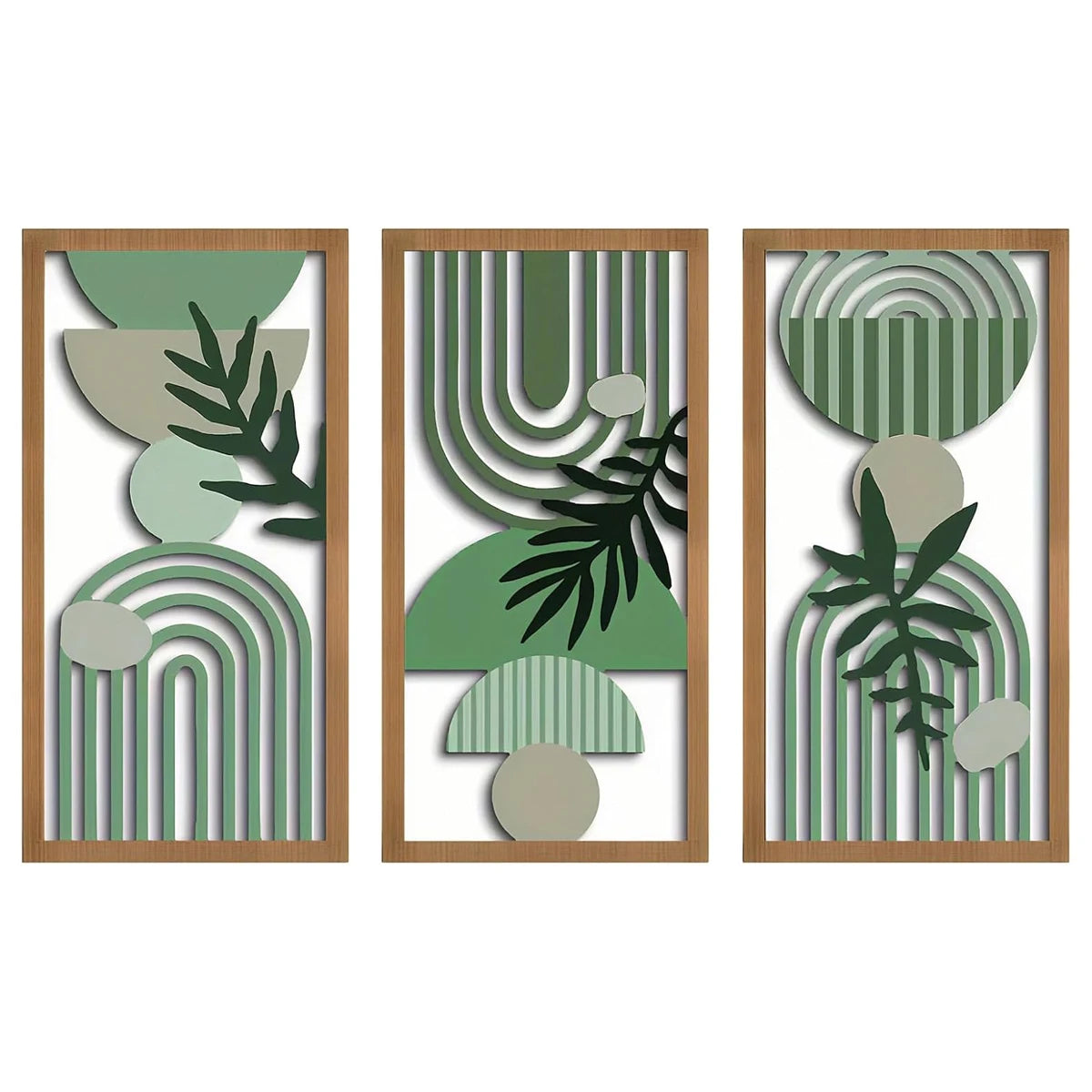 3pcs Bohemian Wooden Wall Art, Modern Home Decoration