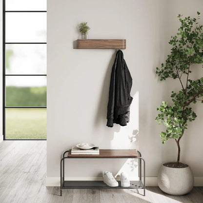 Walnut Wall Hanger, Entrance Clothes Hanger, Wall Coat Hook, Veneer Hanger, Wall Hanger Clothing Rack Stand Garment Rack