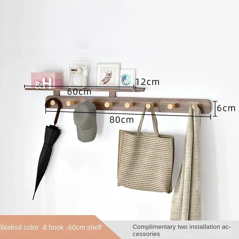 Multifunctional Coat Racks Wall Hook Wall Clothes Hanger Nordic Wooden Hook Door Back Room Entrance Hook Wall Shelving Coat Rack