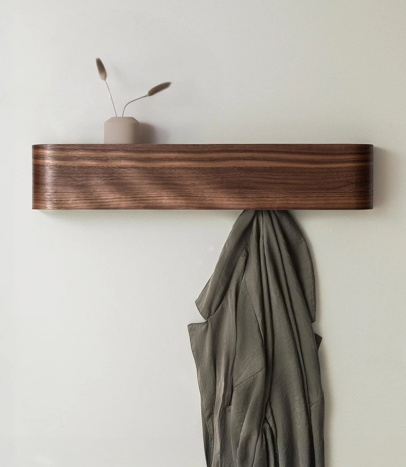 Walnut Wall Hanger, Entrance Clothes Hanger, Wall Coat Hook, Veneer Hanger, Wall Hanger Clothing Rack Stand Garment Rack