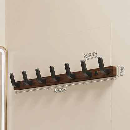 Walnut Coat Rack Solid Wood Hooks Key Bag Extended Storage Hanger for Entrance Door Hallway Wall Decor Furniture clothing rack